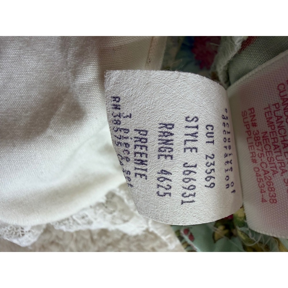 Allison Ann Vintage Floral Lace Preemie Baby Dress Pink Blue Cotton Made in USA - Picture 8 of 12